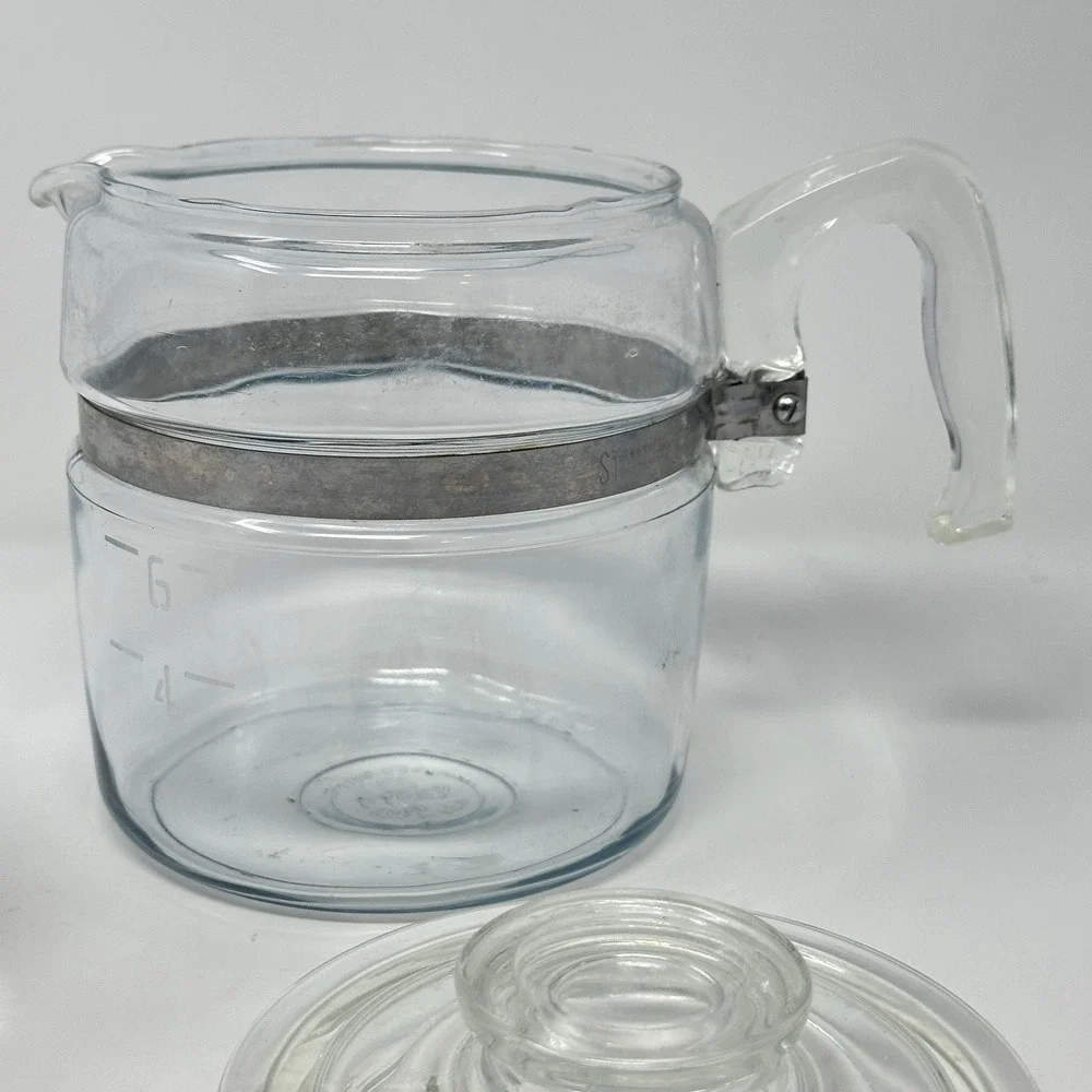 Vtg 1960s Pyrex Flameware 6 Cup Glass Percolator Coffee Pot Maker 1756